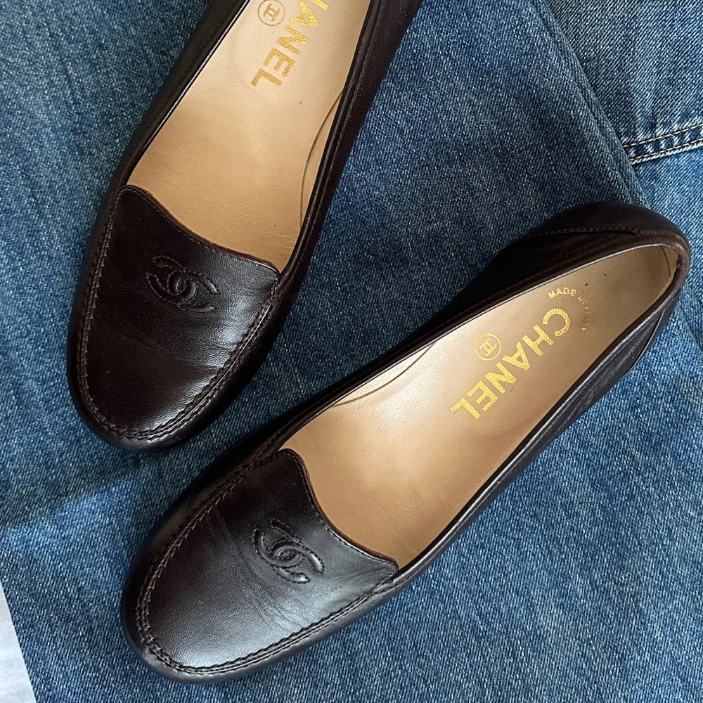 SOLD Vintage Brown Chanel Loafers 36.5